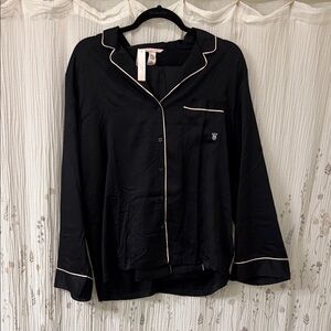 Victoria's Secret Black Pajama set with Pink Trim
